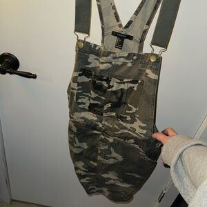 Camo overalls dress